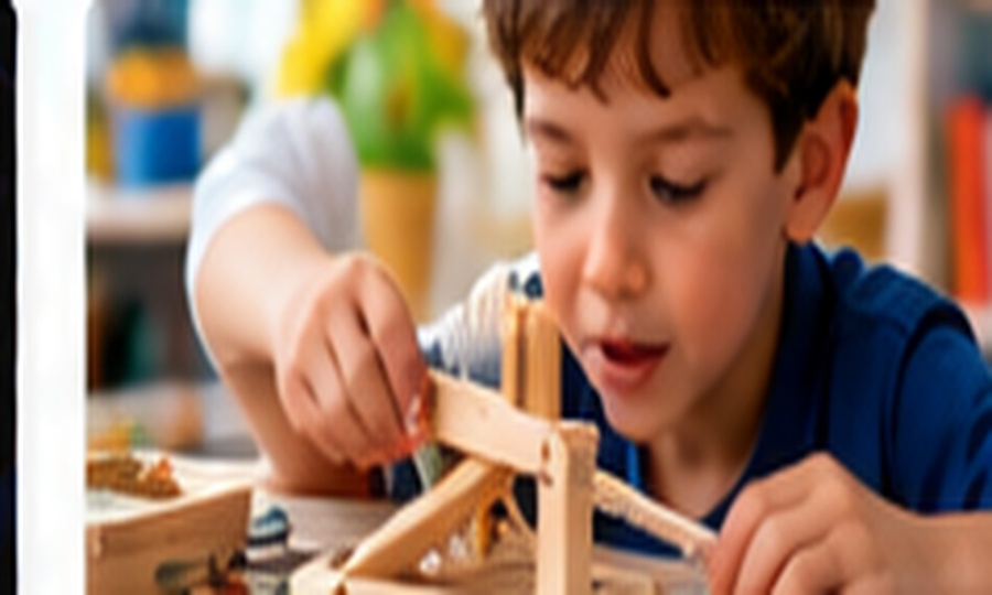 Child building a creative project